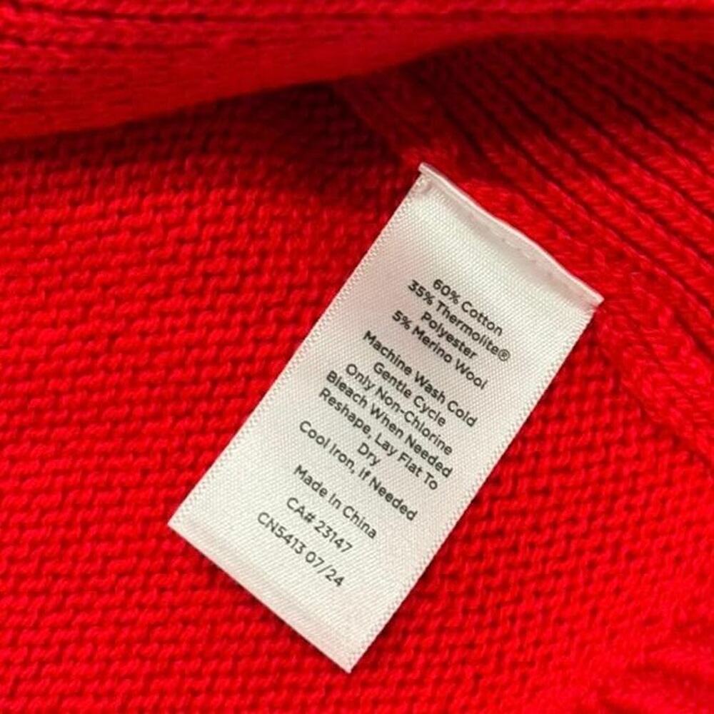T by Talbots Red White Snowflake Knit Turtleneck Holiday Winter Sweater 1X NWT - Picture 11 of 12